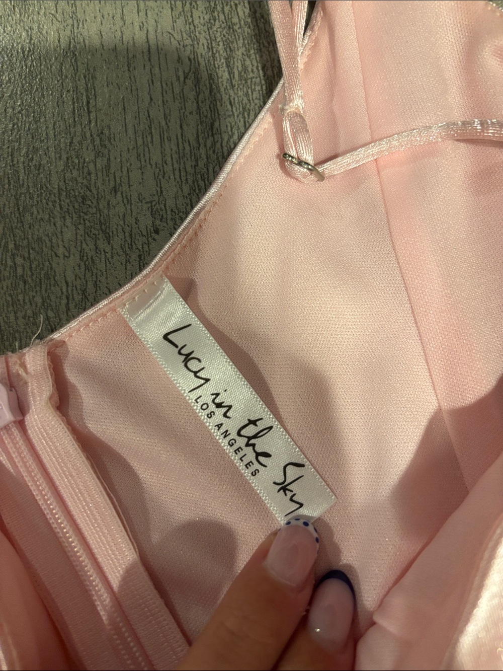 Lucy in the Sky Pink Satin Ruched Slip Mini Dress - Picture 2 of 3